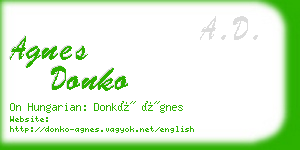 agnes donko business card