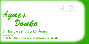 agnes donko business card